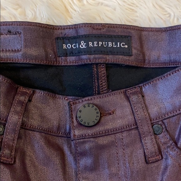 Rock & Republic Berlin Burgundy Skinny Jeans 2M - Picture 3 of 6
